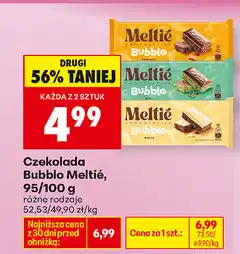 Biedronka Czekolada Bubblo Meltié, 95/100 g: różne rodzaje oferta
