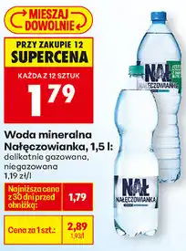 Biedronka Woda mineralna Nałęczowianka, 1,5 l: delikatnie gazowana, niegazowana oferta