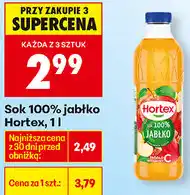 Biedronka Sok 100% jabłko Hortex oferta