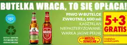 Biedronka PIWO W BUTELCE ZWROTNEJ, 500 ml: KASZTELAN NIEPASTERYZOWANE, WARKA JASNE PEŁNE oferta
