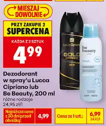 Biedronka Dezodorant w spray'u Lucca Cipriano lub Be Beauty oferta