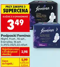 Biedronka Podpaski Femina: Night, 9 szt., 10 szt., Everyday, 16 szt oferta
