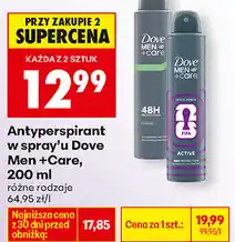 Biedronka Antyperspirant w spray'u Dove Men +Care, 200 ml oferta