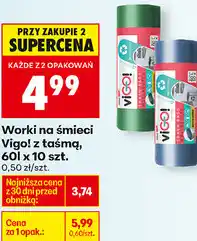 Biedronka Worki na śmieci Vigo! z taśmą oferta