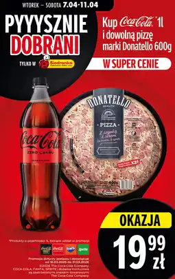 Biedronka Coca-Cola 1l i dowolna pizza marki Donatello 600g oferta
