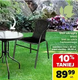 Carrefour Market Stół okrągły VIGO blat ze szkła hartowanego oferta