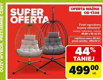 Fotel ogrodowy bujany składany