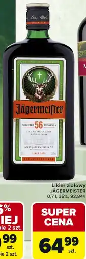 Carrefour Market Likier ziołowy JÄGERMEISTER oferta