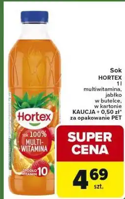 Carrefour Express Sok HORTEX 1 l multiwitamina, jabłko w butelce, w kartonie oferta