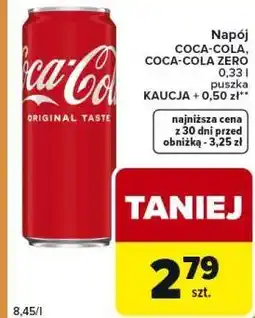 Carrefour Express Napój COCA-COLA, COCA-COLA ZERO 0,33 l puszka oferta