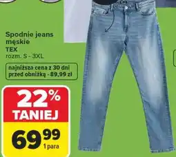 Carrefour Spodnie jeans męskie TEX oferta
