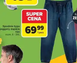 Carrefour Spodnie typu joggery męskie TEX oferta