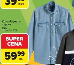 Carrefour Koszula jeans męska TEX oferta
