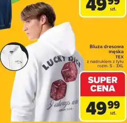 Carrefour Bluza dresowa męska TEX z nadrukiem z tyłu oferta