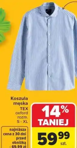 Carrefour Koszula męska TEX oxford rozm. S-XL oferta