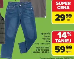 Carrefour Spodnie jeans męskie TEX miks rozmiarów oferta