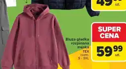 Carrefour Bluza gładka rozpinana męska TEX oferta
