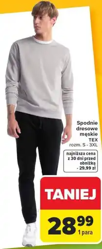 Carrefour Spodnie dresowe męskie TEX oferta