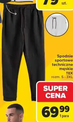 Carrefour Spodnie sportowe techniczne męskie TEX oferta