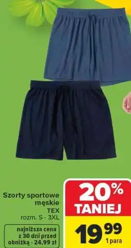 Carrefour Szorty sportowe męskie TEX oferta