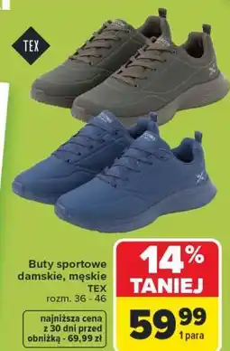 Carrefour Buty sportowe damskie, męskie TEX oferta