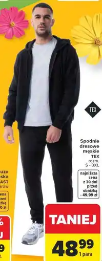 Carrefour Spodnie dresowe męskie TEX oferta