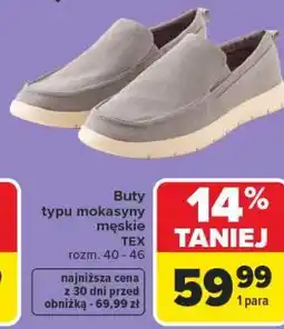 Carrefour Buty typu mokasyny męskie TEX oferta