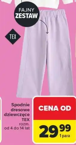 Carrefour Spodnie dresowe dziewczęce TEX oferta