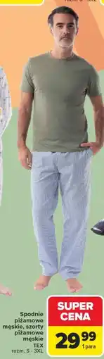 Carrefour Spodnie piżamowe męskie, szorty piżamowe męskie TEX oferta