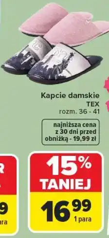 Carrefour Kapcie damskie TEX oferta