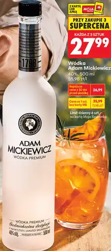 Biedronka Wódka Adam Mickiewicz 40% oferta