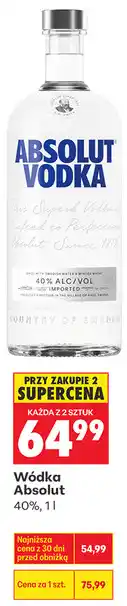 Biedronka Wódka Absolut 40% oferta