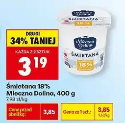 Biedronka Śmietana 18% Mleczna Dolina, 400 g oferta