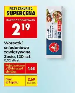 Biedronka Woreczki śniadaniowe zawiązywane Zosia, 120 szt oferta