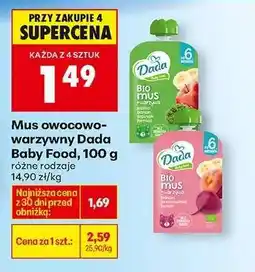 Biedronka Mus owocowo warzywny Dada Baby Food 100 g oferta