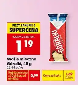 Biedronka Wafle mleczne Góralki 45 g oferta
