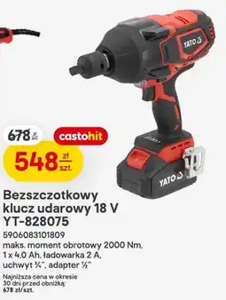 Castorama Bezszczotkowy klucz udarowy 18 V YT-828075 oferta