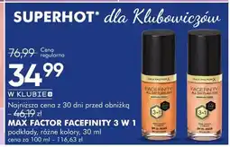 SuperPharm Podkłady, różne kolory Max Factor Facefinity 3 W 1 oferta
