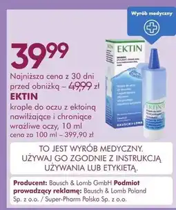SuperPharm Krople do oczu z ektoiną nawilżające i chroniące wrażliwe oczy oferta