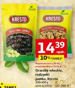 Auchan Orzechy włoskie, rodzynki jumbo Kresto oferta
