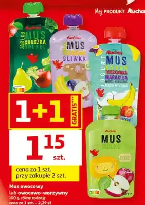 Mus owocowy lub owocowo-warzywny 100g, różne rodzaje