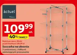 Auchan Suszarka na ubrania 3-poziomowa, z kółkami ułatwiającymi przesuwanie oferta