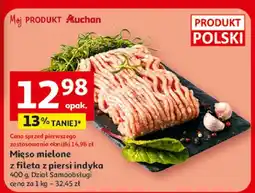 Auchan Mięso mielone z fileta z piersi indyka oferta