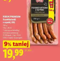 Lidl PIKOK PREMIUM Frankfurterki z szynki, XXL oferta