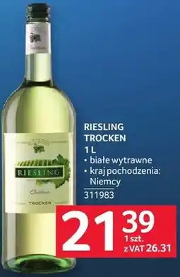 Selgros Wino RIESLING TROCKEN 1 L białe półwytrawne oferta