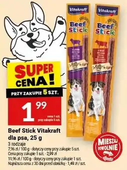 Twój Market Beef Stick Vitakraft dla pse oferta
