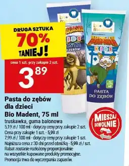Twój Market Pasta do zębów dla dzieci truskawka, guma balonowa oferta