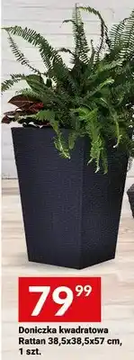 Twój Market Doniczka kwadratowa Rattan 38,5x38,5x57 cm, 1 szt oferta