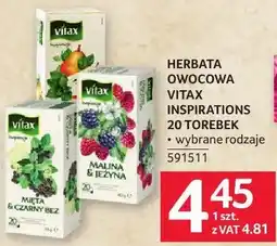 Selgros Herbata owocowa VitaxInations 20 torebek wybrane rodzaje oferta