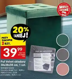 Twój Market Puf Velvet składany 38x38x38 cm, 1 szt oferta